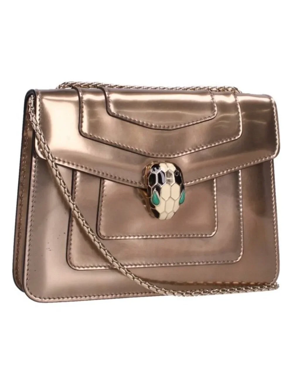 Bvlgari Serpenti Forever Patent Leather Shoulder Bag